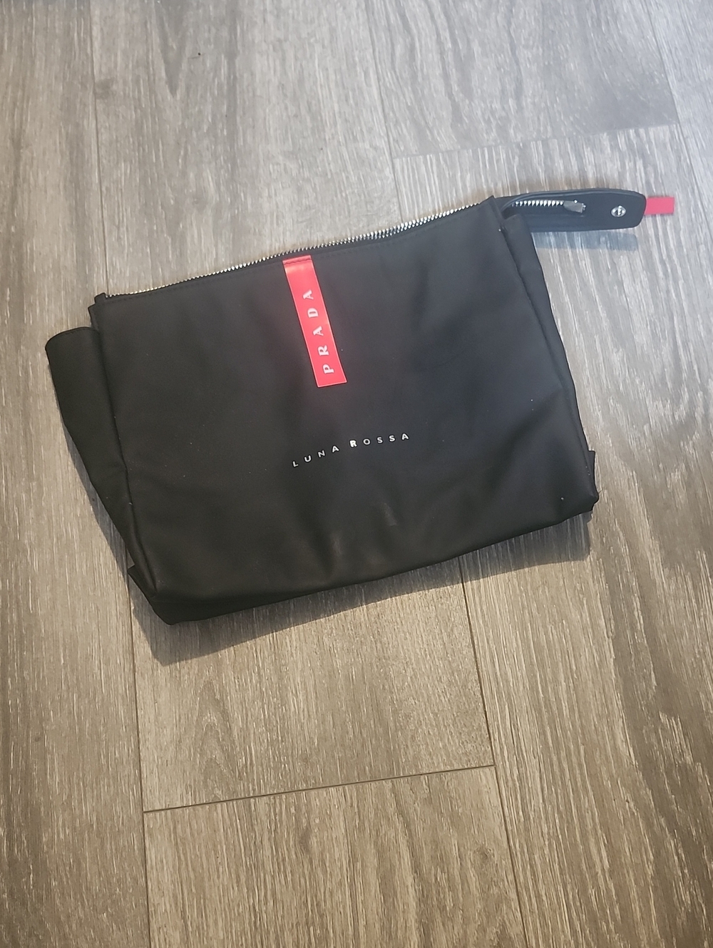 Prada Luna Rossa Black Nylon Toiletry Pouch
